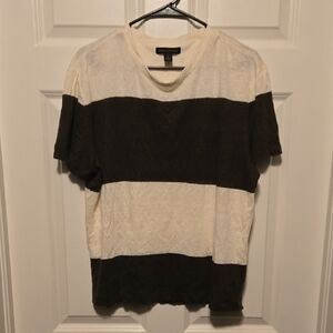 Banana Republic Olive And Cream Color Block Tee
